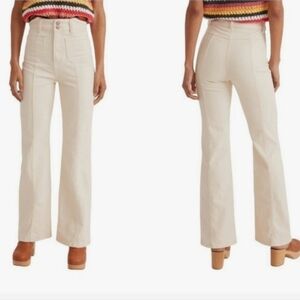 NWT Marine Layer Archive Mariah Flare Pants Size 4 Ecru White